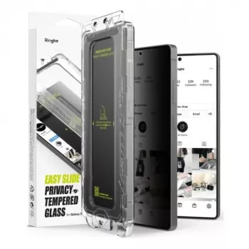Película de proteção de ecrã Ringke para Galaxy S25 Ultra Premium Easy Slide Privacy Tempered Glass 9H com auxiliar de instalação (2 unid.) transparente