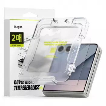 Ringke Galaxy Z Flip 7 Película de proteção de ecrã Cover Display Premium Tempered Glass 9H (2 unid.) transparente