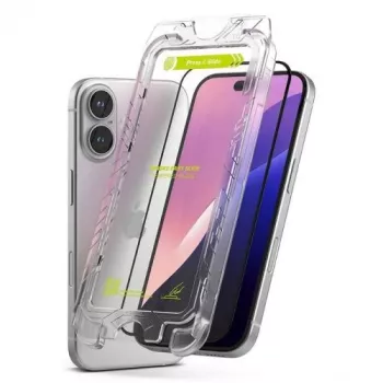 Ringke iPhone 15/16 protetor de ecrã Premium Easy Slide vidro temperado 9H com auxiliar de instalação (pack de 2) transparente