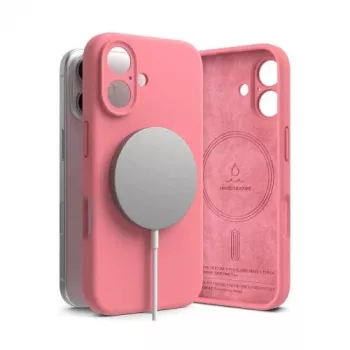 Capa Ringke iPhone 16 Silicone Magnética Rosa