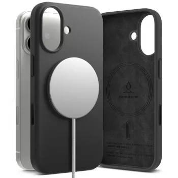 Ringke Capa de silicone magnética para iPhone 17 preta