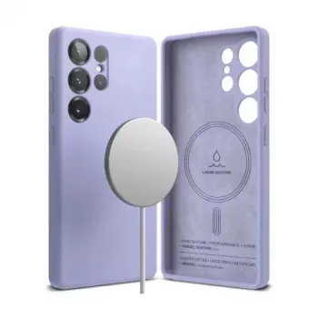 Ringke Capa de silicone magnética MagSafe para Samsung Galaxy S25 Ultra Lavanda