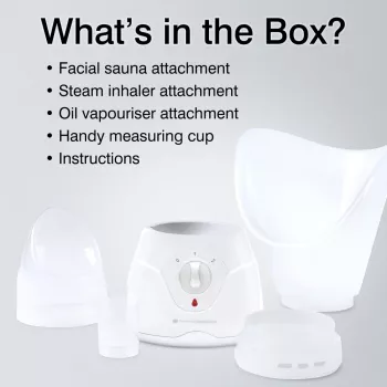 RIO FSTE-EU/1,8 Sauna facial com inalador de vapor, 70 W, vapor ajustável, branco