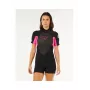 Fato de neoprene Rip Curl Omega Back Zip - preto/rosa - mulher - tamanho S