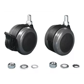 Rittal 6148.000 Conjunto de Rodas para Gavetas, Preto-Cinzento