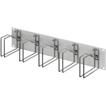 RITTAL 7996.626 painel de gestão de cabos 19 polegadas 2U com 5 guias de cabos metálicos 120x60 mm, cinzento claro RAL 7035
