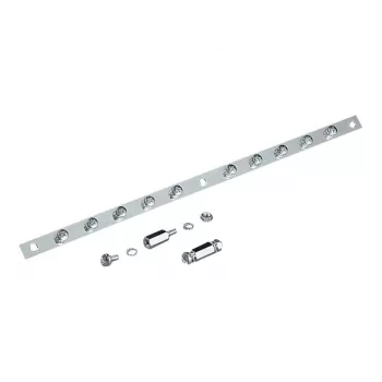 Distribuidor de barras planas Rittal SZ 2413.375, 10 ligações, aço, 375 mm, 100 A, 690 V AC