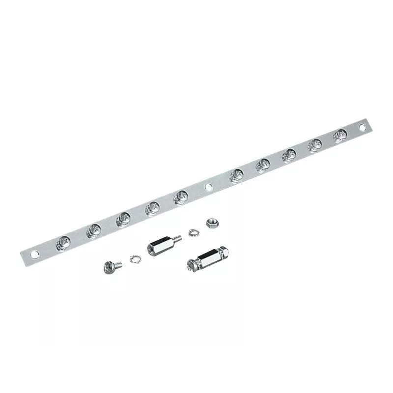 Distribuidor de barras planas Rittal SZ 2413.375, 10 ligações, aço, 375 mm, 100 A, 690 V AC
