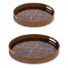 Rituali Domestici Galateo Conjunto de 2 Tabuleiros Redondos de Servir, Melamina Branca, 38 cm e 30 cm