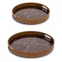 Rituali Domestici Galateo Conjunto de 2 Tabuleiros Redondos de Servir, Melamina Branca, 38 cm e 30 cm