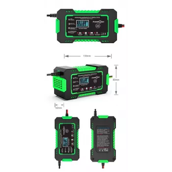 Carregador de bateria automático inteligente RJ TIANYE FreedConn RJ-C 120501A 12V 6A para chumbo-ácido AGM GEL EFB com visor LCD