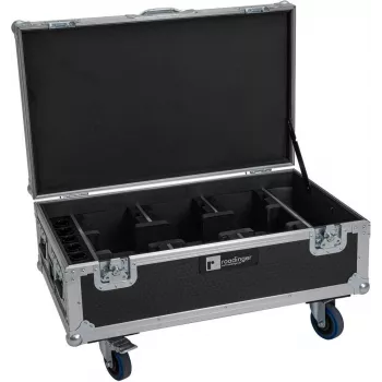 ROADINGER flightcase para 6x Futurelight AKKU UP-4 QCL Spot QuickDMX MK2 com função de carregamento e rodas 31005255