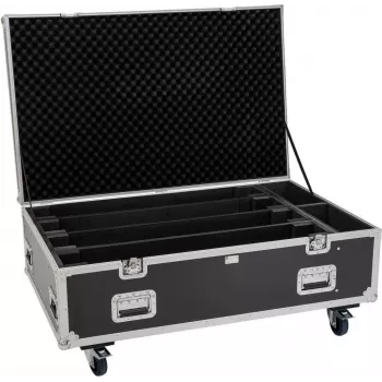 ROADINGER Flightcase PRO 4x LED BAR-8 SWING com rodas preto máx. 50 kg