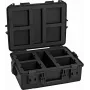 Mala de plástico ROADINGER para 4x AKKU UP-4 QCL Spot QuickDMX MK2, preto, 55x42,5x21 cm