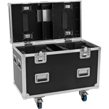 ROADINGER PRO Série Flightcase para 2x Futurelight DMH-190 Moving Heads com rodas, preto, 90x48x73 cm