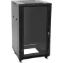 ROADINGER SSC-16 caixa rack de aço 19 polegadas 16U com porta de vidro, 150 kg de carga, preto