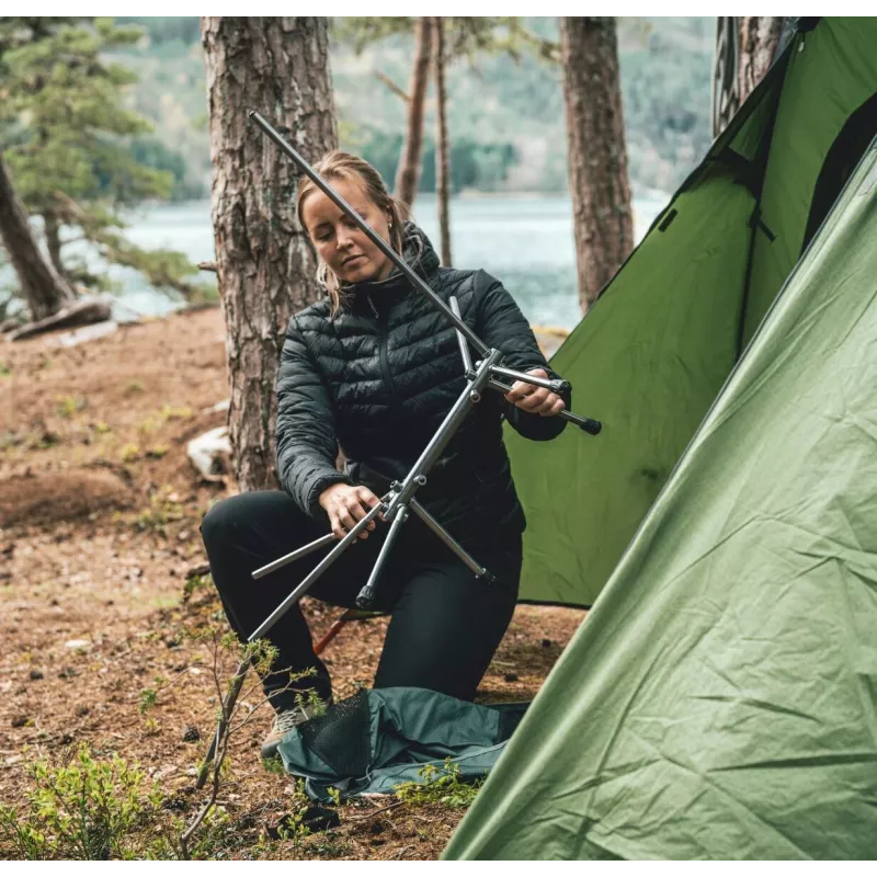 ROBENS Pilgrim cadeira de campismo dobrável 120 kg preta/cinzenta