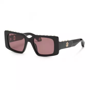 Roberto Cavalli óculos de sol mulher cat-eye SRC039S 51mm armação dourada lentes degradê castanhas SRC039S51700Y