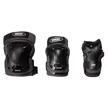 Conjunto de proteções triplas Roces Ventilated Junior M