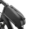 ROCKBROS 1.6L Bolsa de Quadro Superior para Bicicleta Impermeável Casco Rígido EVA Aspeto Fibra de Carbono Preto