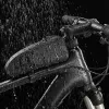 ROCKBROS 1.6L Bolsa de Quadro Superior para Bicicleta Impermeável Casco Rígido EVA Aspeto Fibra de Carbono Preto