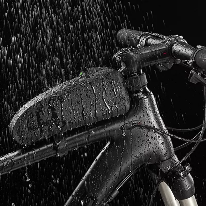 ROCKBROS 1.6L Bolsa de Quadro Superior para Bicicleta Impermeável Casco Rígido EVA Aspeto Fibra de Carbono Preto