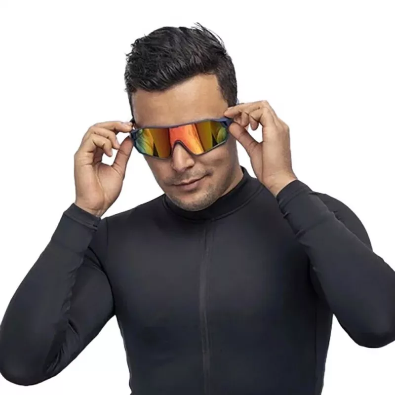 Óculos de ciclismo polarizados Rockbros 10134PL - azul e rosa