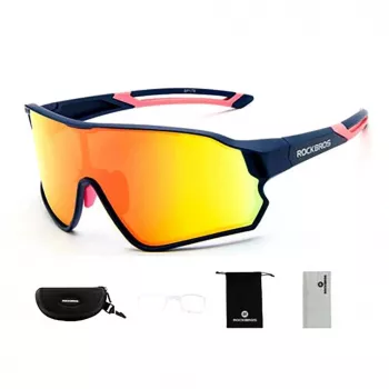 Óculos de ciclismo polarizados Rockbros 10134PL - azul e rosa