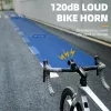 ROCKBROS Campainha eletrónica para bicicleta - preta, 110-120 dB, 4 sons, recarregável, IPX4