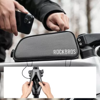 ROCKBROS ROAD TO SKY Bolsa de bicicleta para tubo superior 0.7L impermeável - cinzento