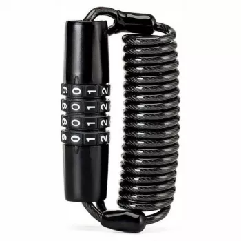 ROCKBROS T609 Cadeado de bicicleta com cabo de combinação de 1,5 m - Preto