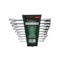 Conjunto de chaves de caixa com roquete métricas ROCKFORCE de 9 peças, aço cromo-vanádio, 72 dentes, 8-22 mm, norma DIN