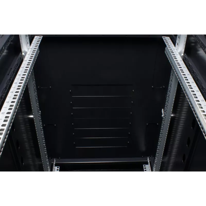 Armário rack de servidor Rockstable 18U 19 polegadas com porta frontal de malha - Autónomo - Capacidade de carga 800 kg - Fechadura com chave - Calhas de gestão de cabos - Pés ajustáveis (RS19-8018PP)