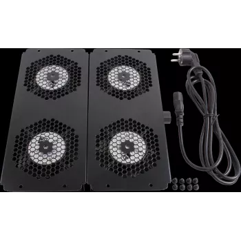 Rockstable Elemento de refrigeração 19 polegadas - Módulo de ventoinhas - Ventoinha de encaixe - Aço - Preto - 1 unid. - 2,92 kg (RS19-FT68)