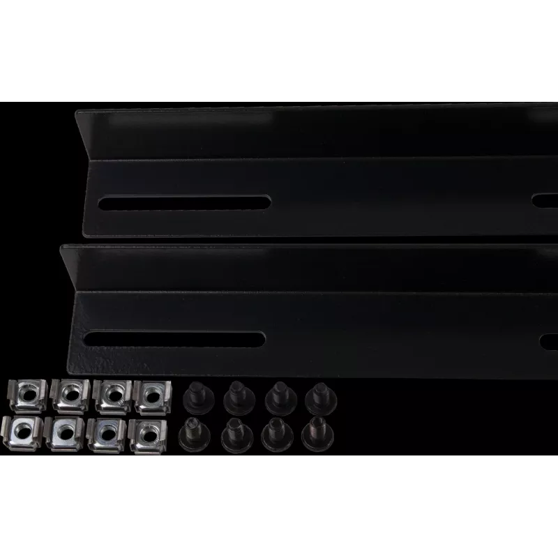 Rockstable 19 calhas de suporte L para 1200 mm de profundidade - conjunto de calhas para rack - preto - aço - 48,3 cm (19 polegadas) - 35 mm - 950 mm