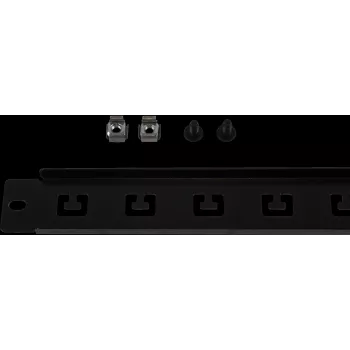 Painel de gestão de cabos Rockstable 1U 19 polegadas - preto - aço SPCC - 485 mm