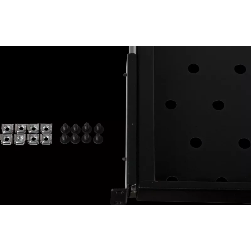 Rockstable RS19-UH69 Prateleira extensível para rack 1U de 19 polegadas, aço SPCC, preto