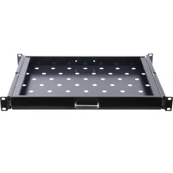Rockstable Prateleira extensível 1U 19 polegadas - Prateleira - Aço SPCC - Preto - 1 unid. - 3,45 kg (RS19-UH66)