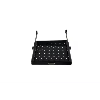 Rockstable 1U 19 polegadas Prateleira retrátil - Gaveta deslizante - Aço SPCC - Preto - 5,87 kg (RS19-UH612)