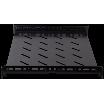 Rockstable 1U 19 polegadas Prateleira Heavy Duty - Prateleira de rack fixa - Aço laminado a frio SPCC - Preto - Capacidade de carga 50 kg - 760 mm de profundidade (RS19-SFH76)