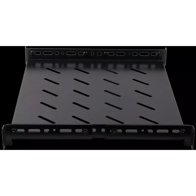 Rockstable 1U 19 polegadas Prateleira Heavy Duty - Prateleira de rack fixa - Aço laminado a frio SPCC - Preto - Capacidade de carga 50 kg - 760 mm de profundidade (RS19-SFH76)