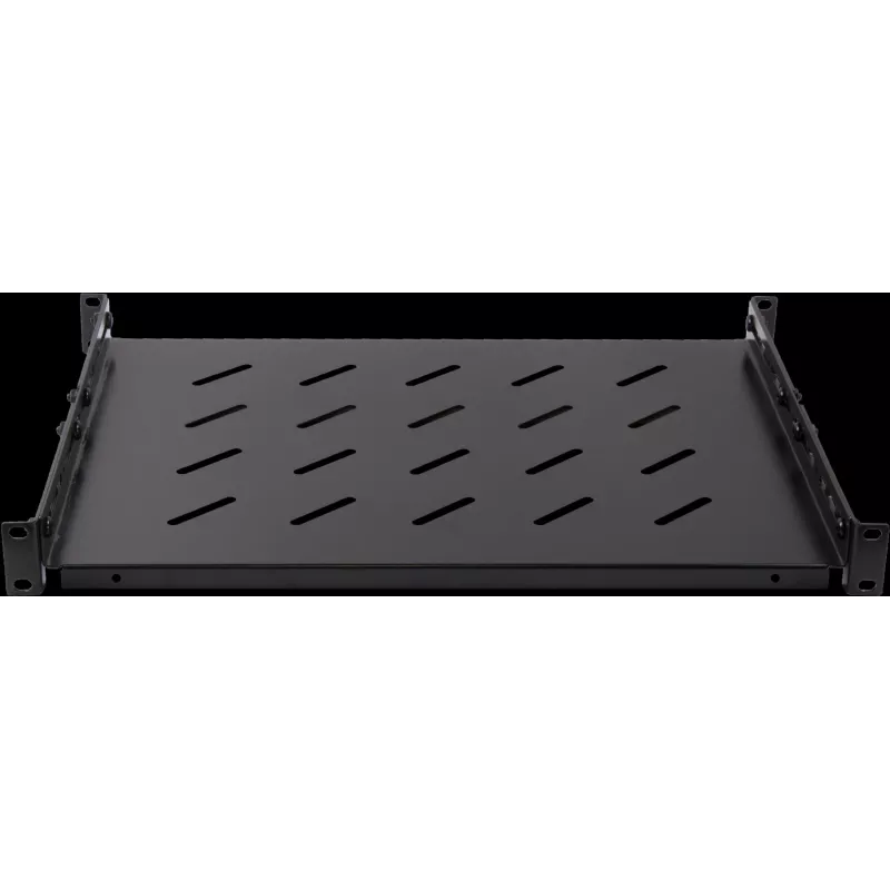 Rockstable 1U 19 polegadas Prateleira Heavy Duty - Prateleira de rack fixa - Aço laminado a frio SPCC - Preto - Capacidade de carga 50 kg - 760 mm de profundidade (RS19-SFH76)