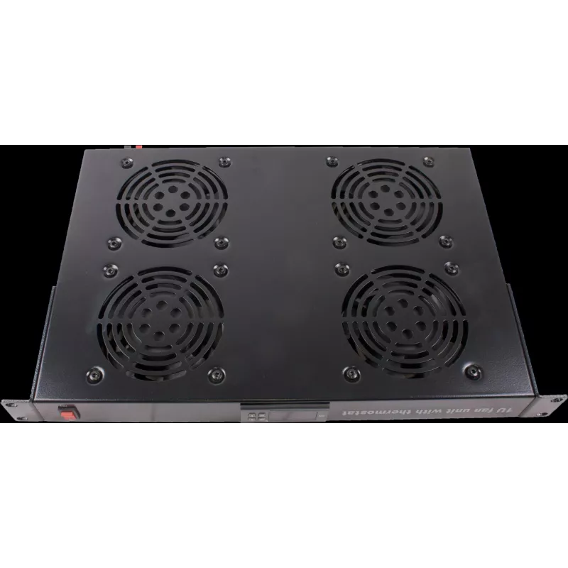 Rockstable Unidade de ventilação para rack 1U de 19 polegadas - Ventoinha de arrefecimento - Ventoinha axial integrada - 440 m³/h - Aço - Preto - 1 peça (RS19-FT1U4TM)