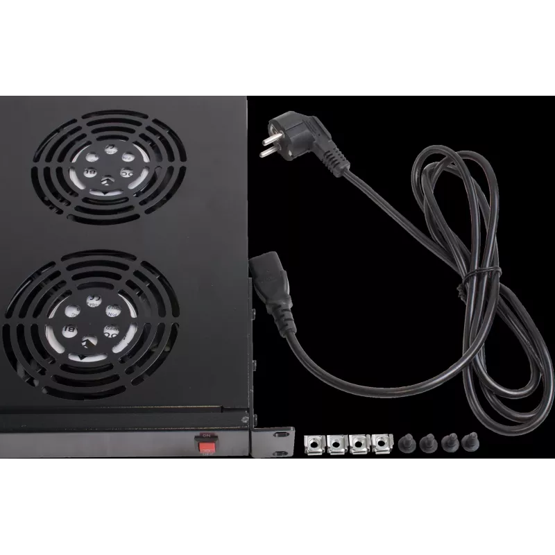 Rockstable Elemento de ventilação 1U de 19 polegadas - Ventoinha - Ventoinha integrada - 440 m³/h - Aço - Preto - 1 peça (RS19-FT1U4)