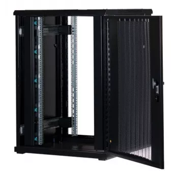 Rockstable Armário de servidor 22U 19 polegadas com porta de grelha - Armário de pé - 22U - 800 kg de capacidade de carga - porta com fecho - calhas de montagem - pés ajustáveis (RS19-8822PP)
