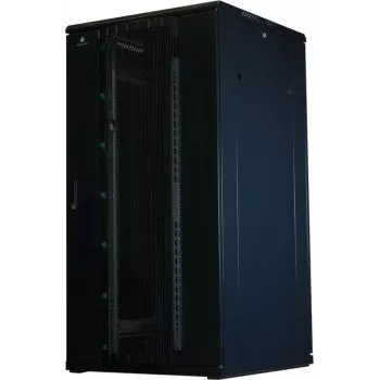 Armário de servidor Rockstable 32U 19 polegadas com portas de malha - Armário de chão - Capacidade de carga 800 kg - Bloqueável - Calhas de montagem - Pés ajustáveis (RS19-8832PP)