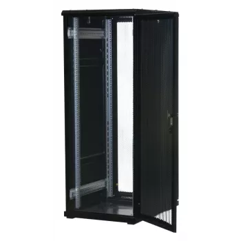Rockstable Armário de servidor 32U 19 polegadas com portas de malha - Estrutura autónoma - 32U - 800 kg - fecho - calhas de montagem - pés ajustáveis (RS19-6832PP)