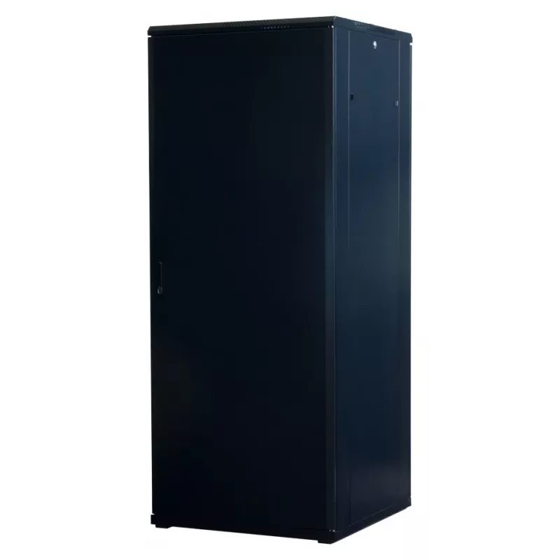 Armário de servidor Rockstable 42U 19 polegadas com porta de vidro - Armário de chão - 42U - 800 kg - Fechadura com chave - Calhas de montagem - Pés ajustáveis (RS19-8842)