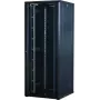 Armário de servidor Rockstable 42U 19 polegadas com porta de vidro - Armário de chão - 42U - 800 kg - Fechadura com chave - Calhas de montagem - Pés ajustáveis (RS19-8842)