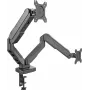 Rockstable RS-MM007 Suporte avançado para dois monitores - Aperto / Passagem - 13 kg - 15-27 polegadas - 100x100 mm - Preto